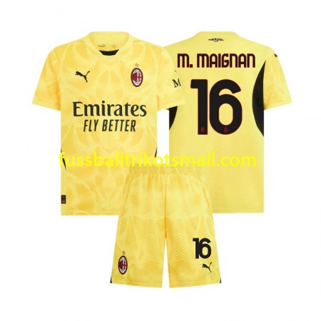 Fußballtrikots AC Mailand Mike Maignan 16 Torwart Kinder 2024-2025 Kurzarm Auswärts-trikot kaufen